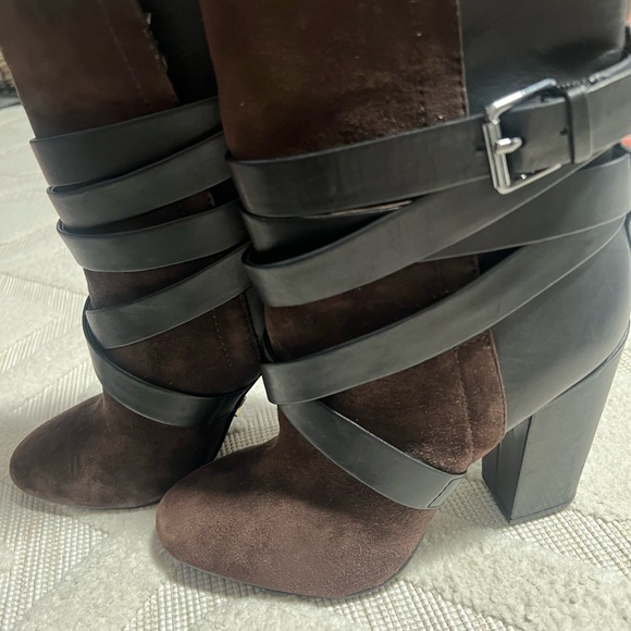 Sold Pour La Victoire Bionda Suede/Leather Caged Boots - Picture 11 of 13